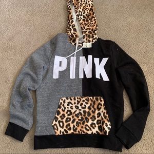Victoria’s Secret Pink Black/Cheetah Hoodie